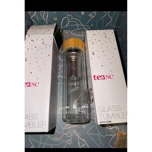 Tease Glass Tumbler Bamboo Lid‎ Infuser Sleeve 2 of them